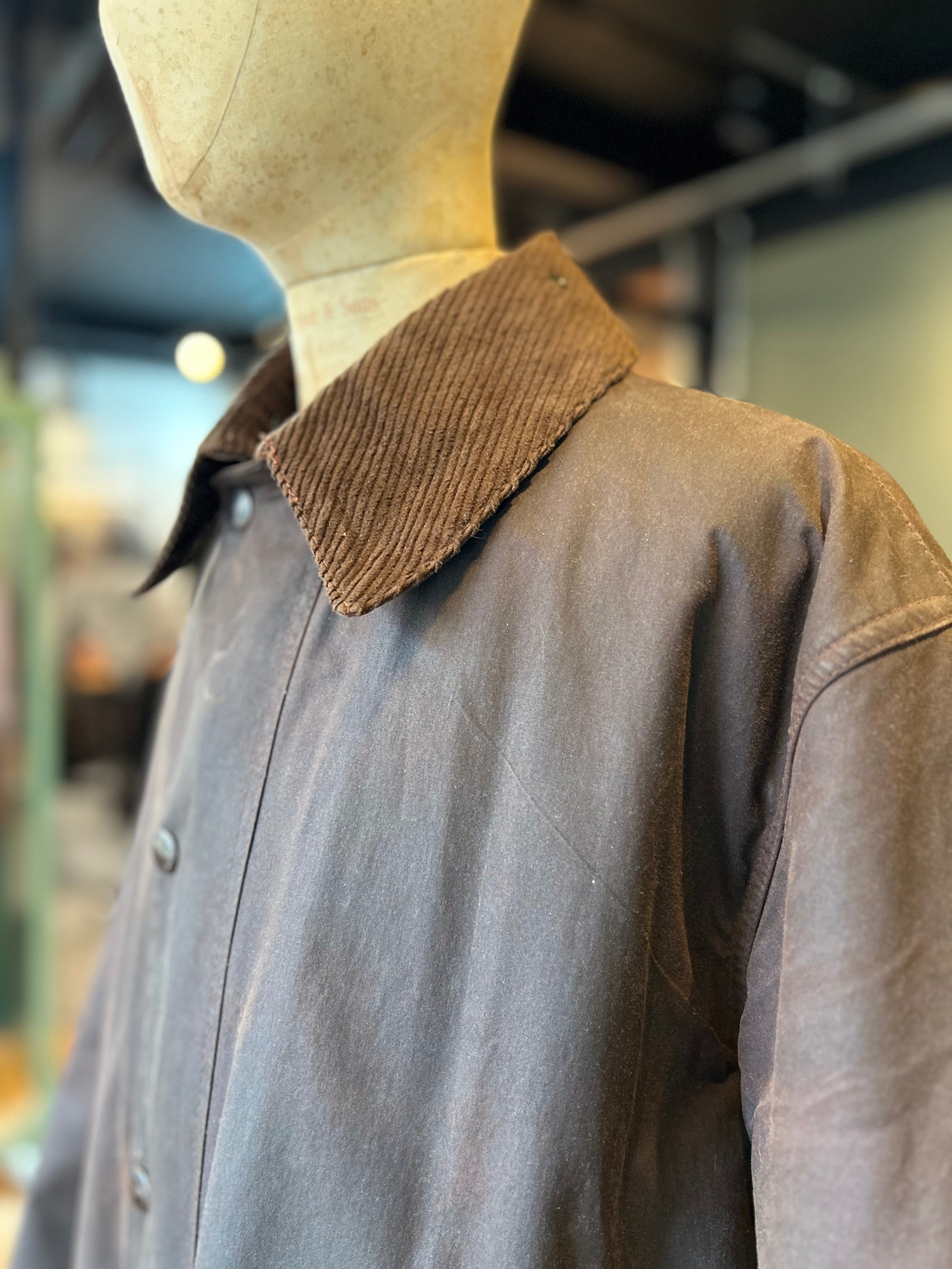 BARBOUR NORTHUMBRIA “BROWN” 1980s MENS 42 (XL) FLAT YKK ZIPPER