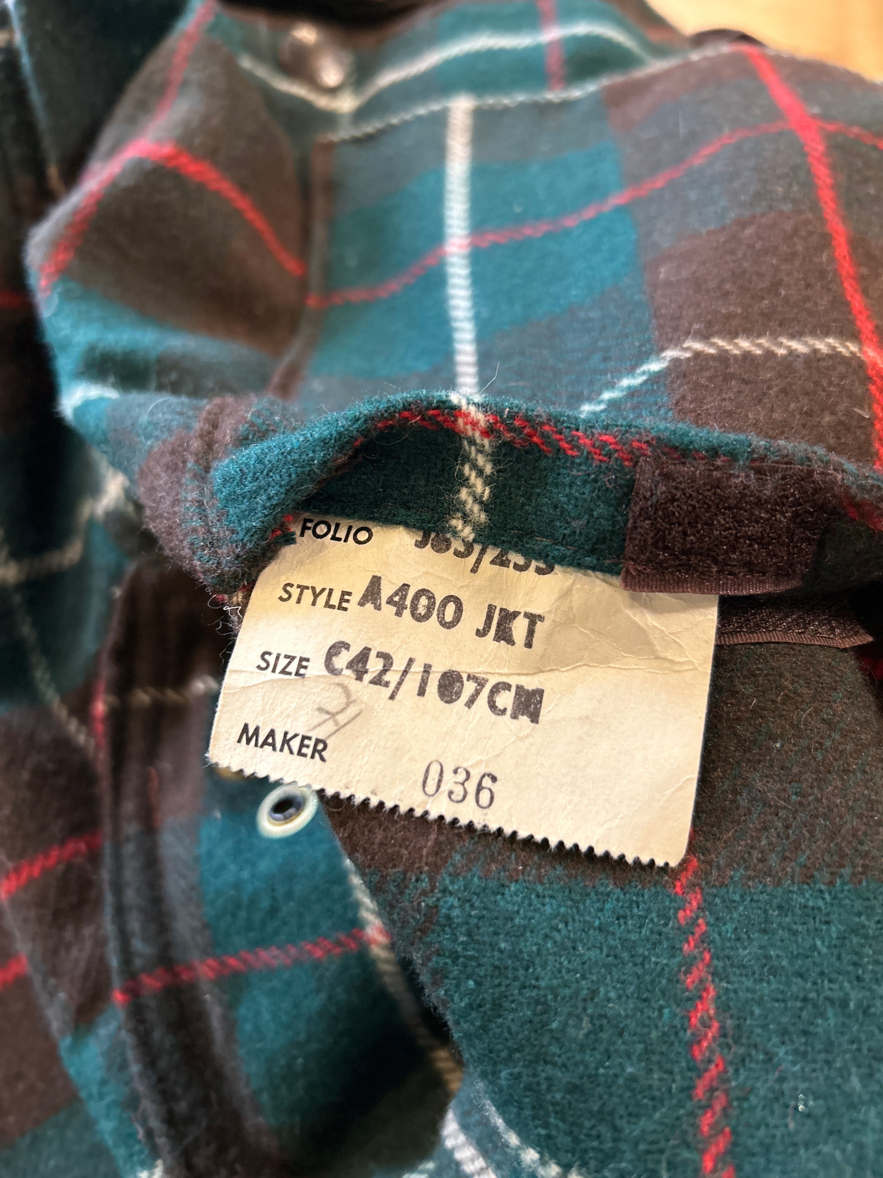 BARBOUR NORTHUMBRIA “BROWN” 1980s MENS 42 (XL) FLAT YKK ZIPPER