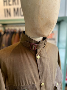 BARBOUR INTERNATIONAL “75th ANNIVERSARY” TAN BROWN WAX JACKET MENS MEDIUM (38)