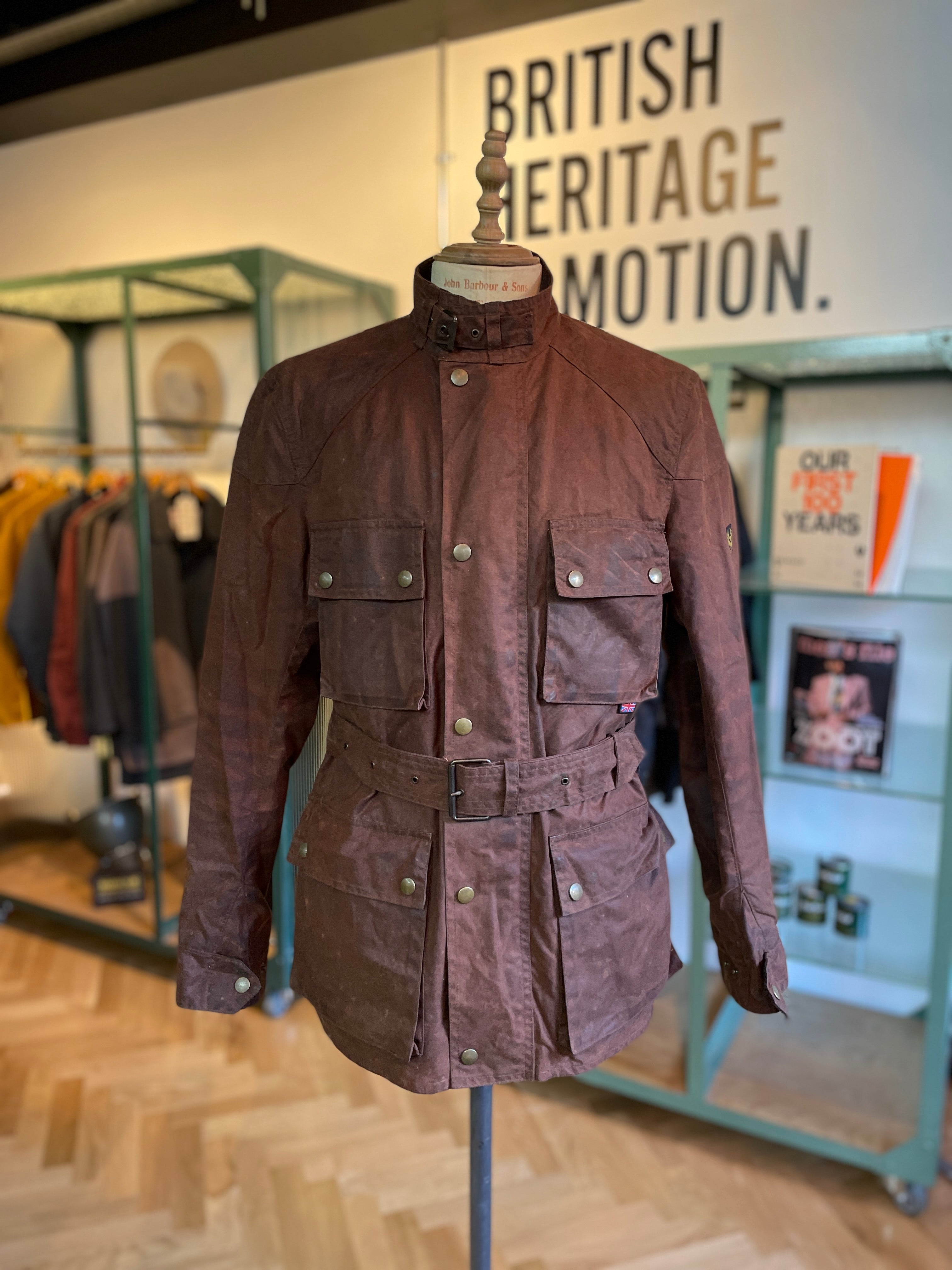 BELSTAFF ROADMASTER MALENOTTI 00s BROWN WAX JACKET SMALL (44