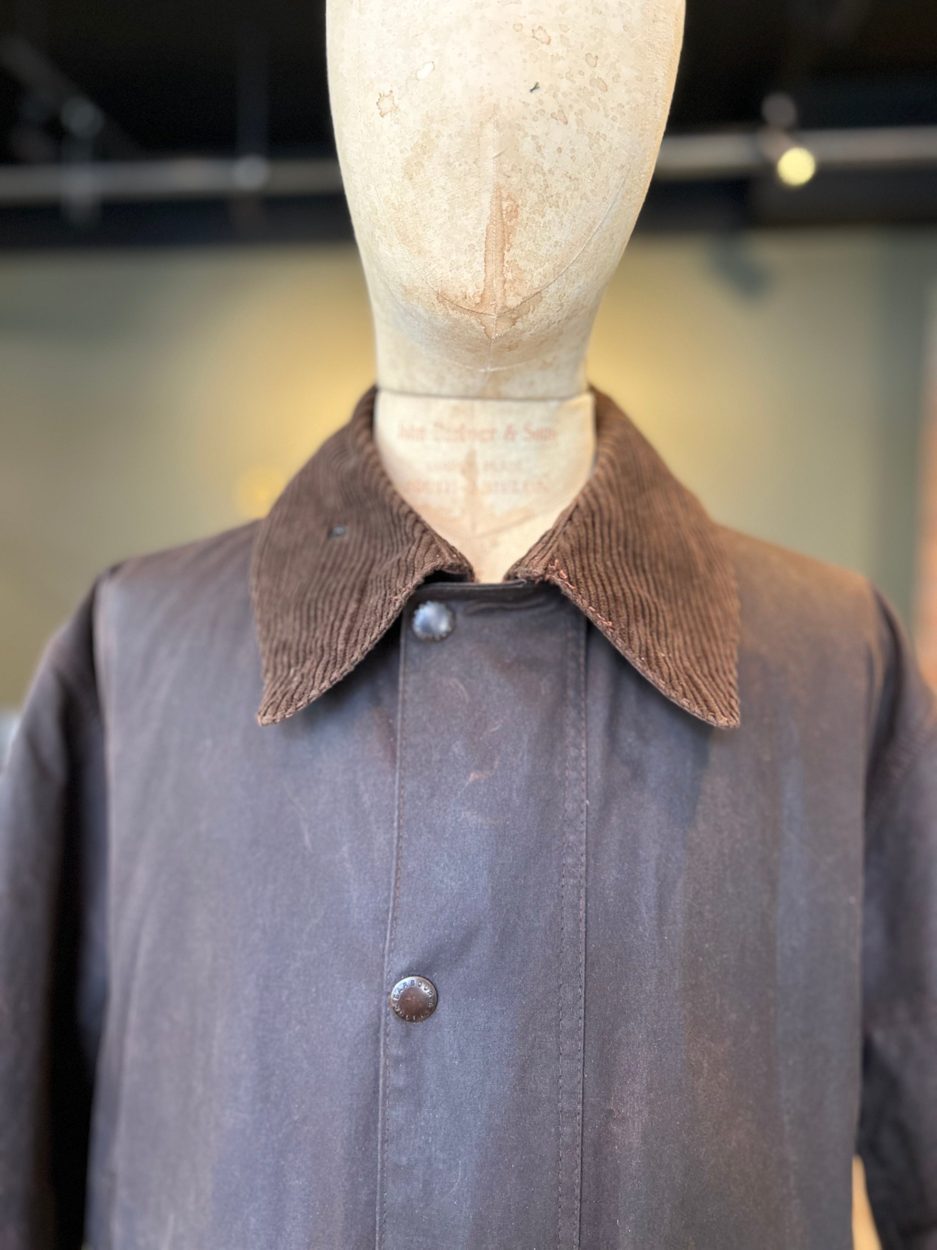 BARBOUR NORTHUMBRIA “BROWN” 1980s MENS 42 (XL) FLAT YKK ZIPPER