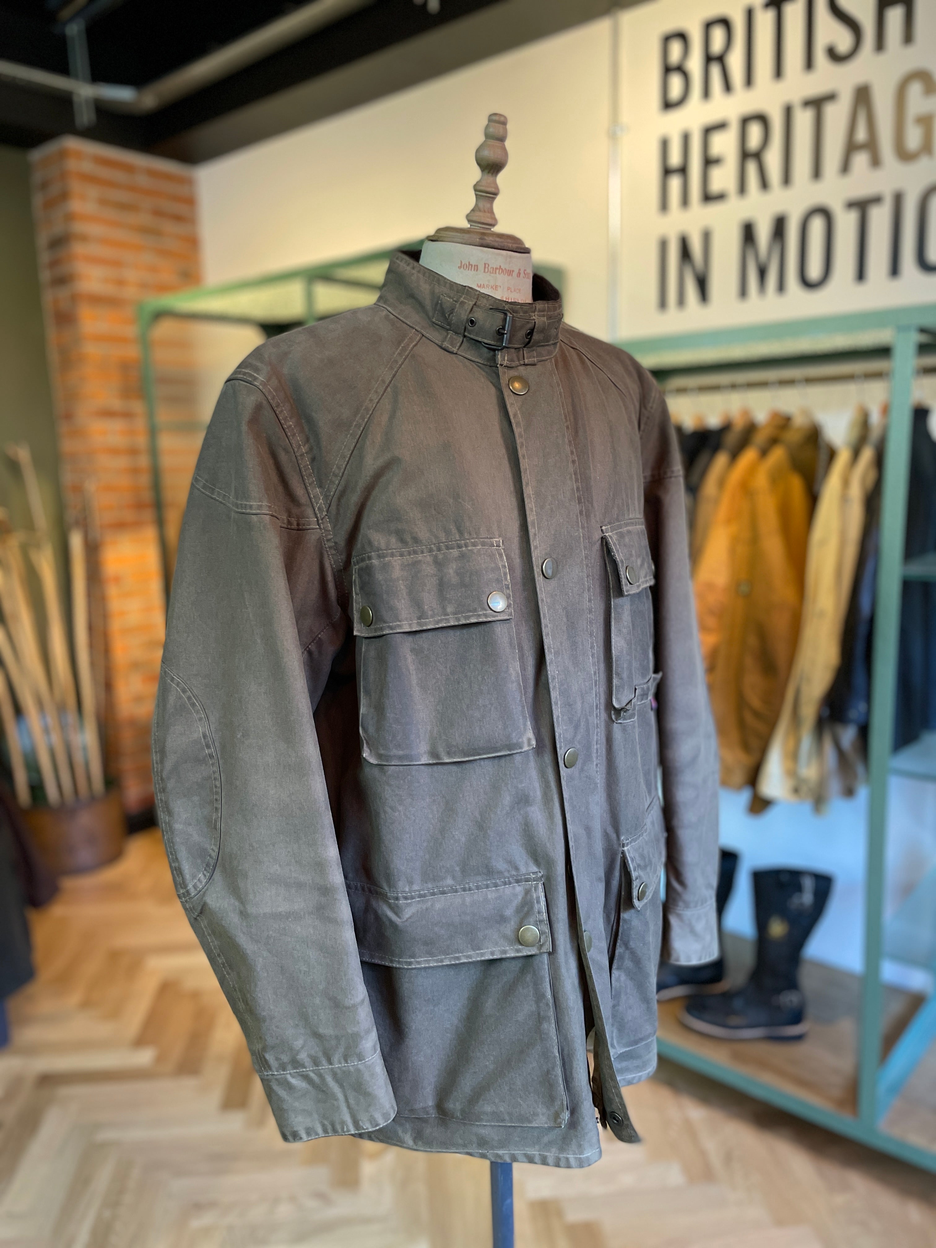 BELSTAFF ROADMASTER MALENOTTI 00s OLIVE WAX JACKET MENS LARGE