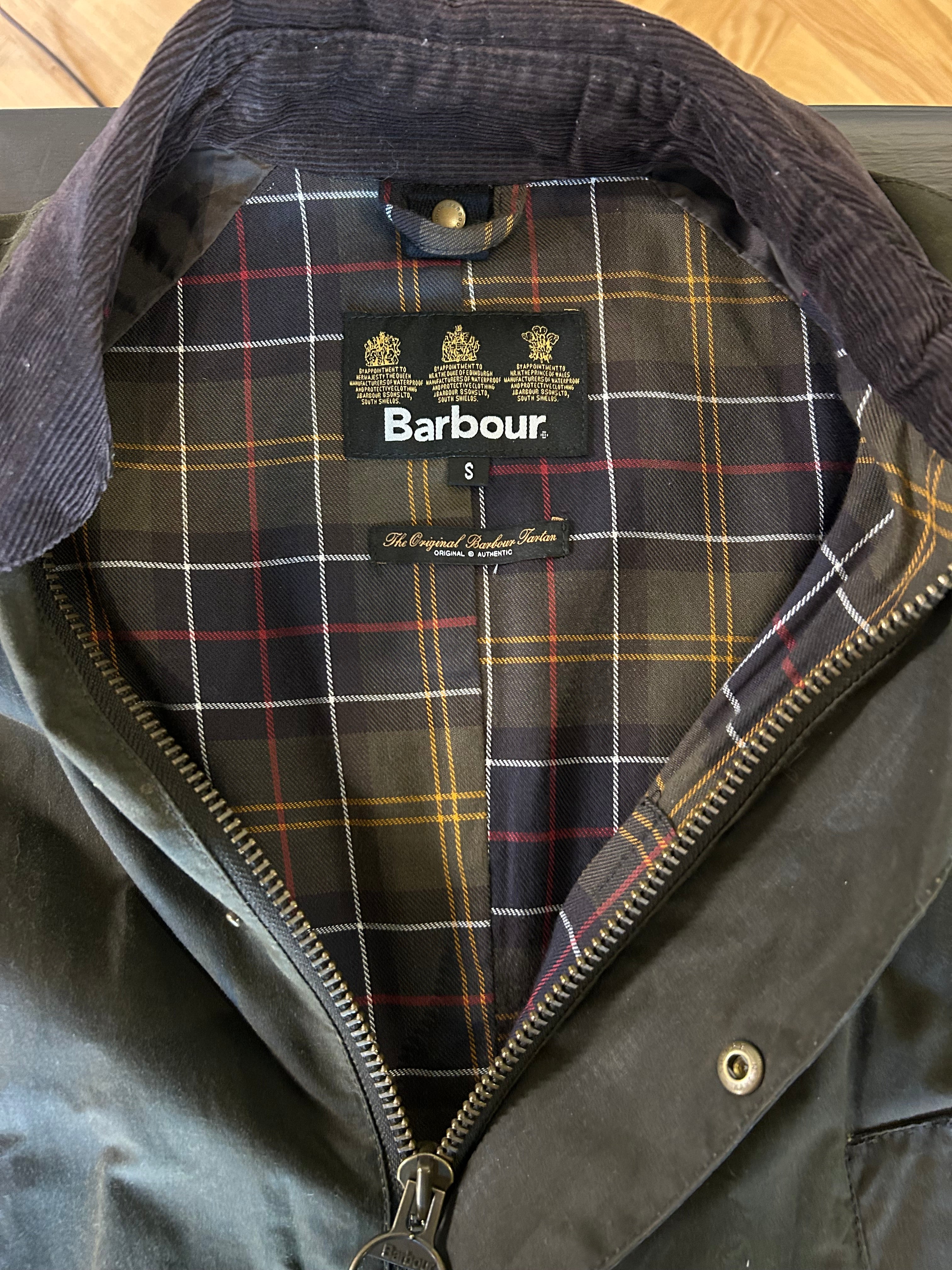 BARBOUR OLIVE ASHBY OLIVE GREEN TRADITIONAL MENS SIZE SMALL