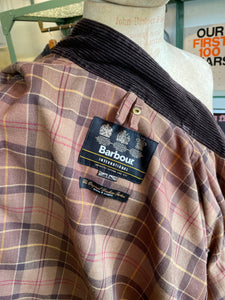 BARBOUR INTERNATIONAL “75th ANNIVERSARY” TAN BROWN WAX JACKET MENS MEDIUM (38)